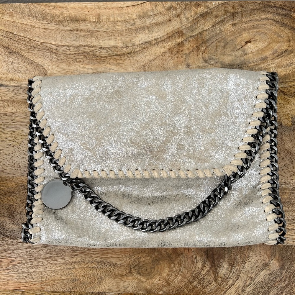 Silver chain crossbody bag